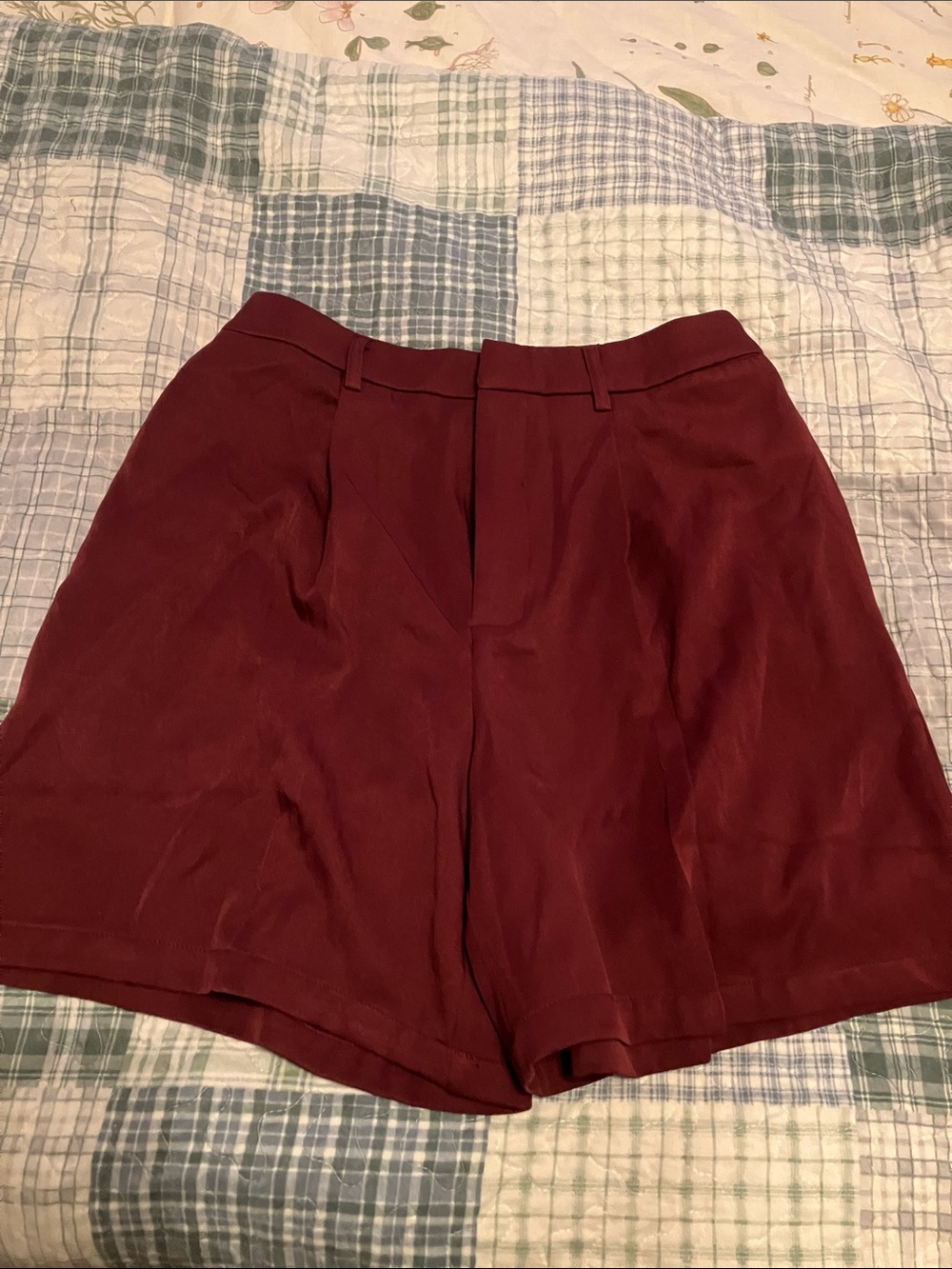 SHEIN High-Waist Burgundy Tailored Shorts